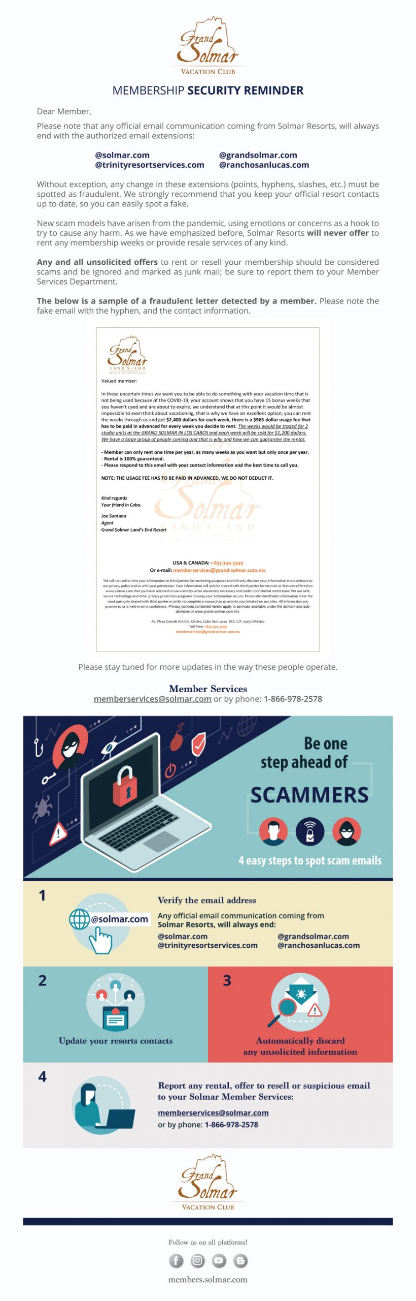 Membership Security Reminder